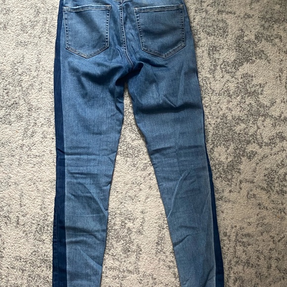 High Rise Skinny Jeans With Dark Stripe - Picture 3 of 5